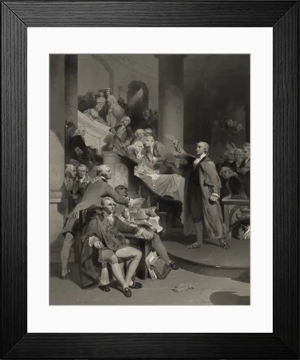 Framed Print : Patrick Henry speaking before the Virginia House of Burgesses, May 30, 1765