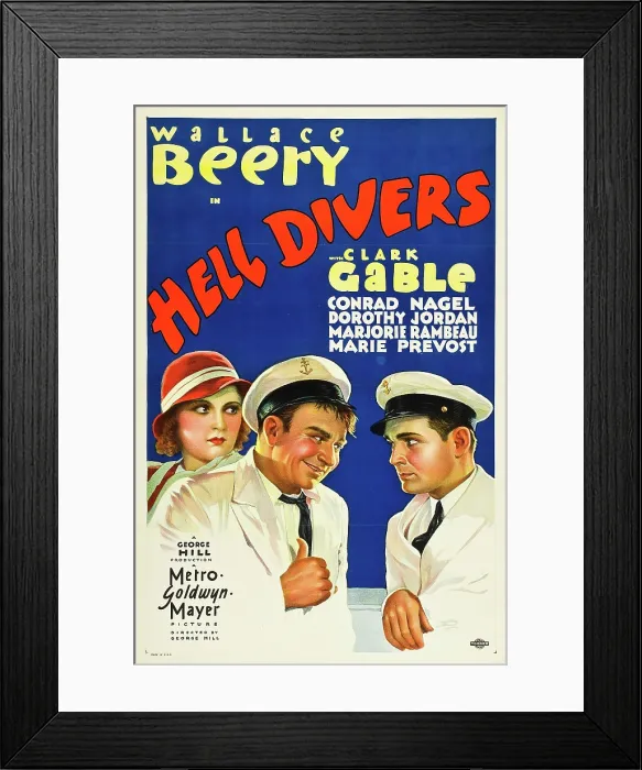 Framed Print : HELL DIVERS, from left: Dorothy Jordan, Wallace Beery, Clark Gable, 1932 Framed Print : HELL DIVERS, from left: Dorothy Jordan, Wallace Beery, Clark Gable, 1932