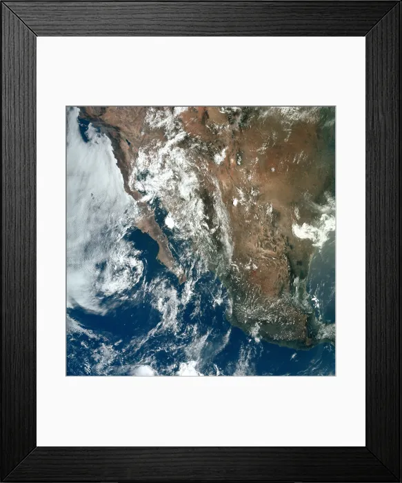 Framed Print : Apollo 11 Earth view from space. Mexico, and the southwest United States. July 23, 1969