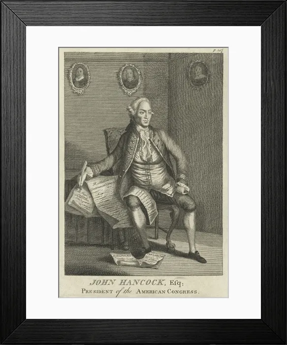 Framed Print : John Hancock was President of the American Congress from May 24, 1775 - Oct. 1777