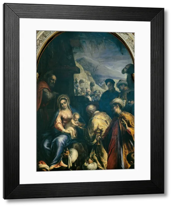 Framed Print : The Adoration of the Magi, by Sante Peranda, 16th Century, - Italy, Veneto, Venice, Venice Patriarchal. All