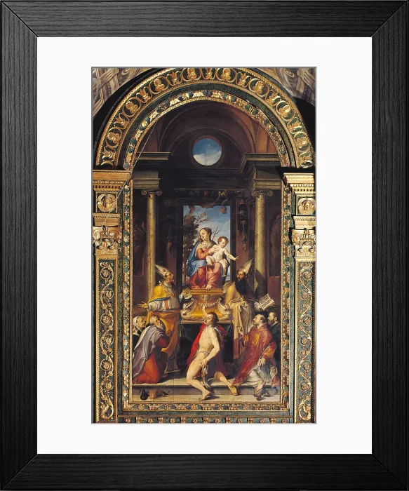 Framed Print : Madonna with St Anthony, St Nicholas, St Augustine, St Stephen and St John the Baptist, by Bartolomeo Passarotti (or Passerotti), 1550 post, 16th Century, - Italy, Emilia Romagna Framed Print : Madonna with St Anthony, St Nicholas, St Augustine, St Stephen and St John the Baptist, by Bartolomeo Passarotti (or Passerotti), 1550 post, 16th Century, - Italy, Emilia Romagna