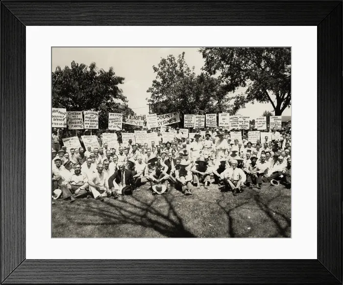 Framed Print : Democratic Party campaign rally, Chesterfield County, South Carolina. 1936. Signs support Franklin Roosevelt and Senator James F. Burns. (BSLOC_2013_5_122)