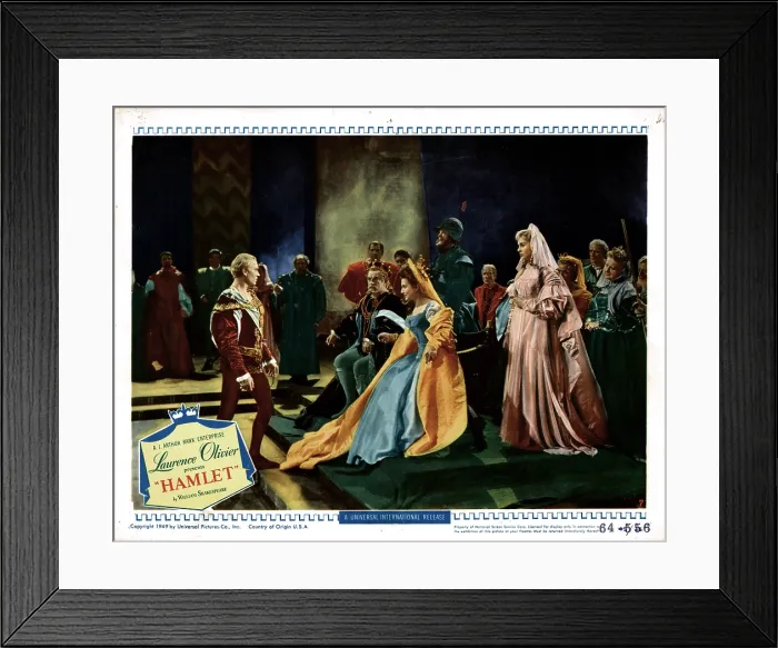 Framed Print : HAMLET, from left, Laurence Olivier, Basil Sydney, Eileen Herlie, Jean Simmons, 1948 Framed Print : HAMLET, from left, Laurence Olivier, Basil Sydney, Eileen Herlie, Jean Simmons, 1948