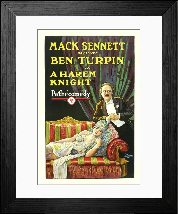 Framed Print : A HAREM KNIGHT, Ben Turpin, top; Madeline Hurlock, bottom, 1926
