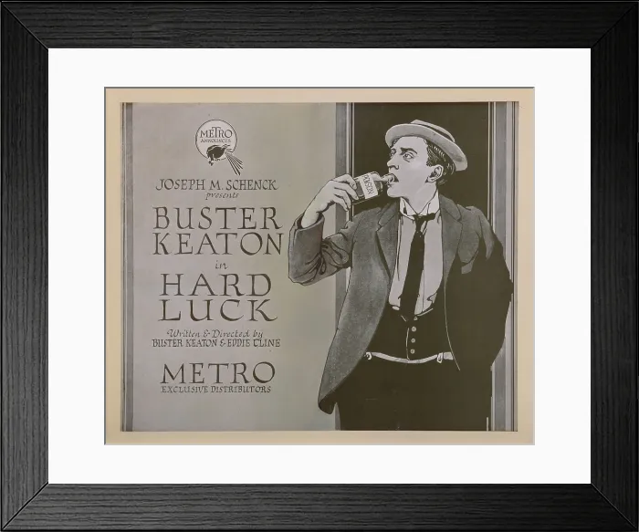 Framed Print : HARD LUCK, Buster Keaton, title card, 1921