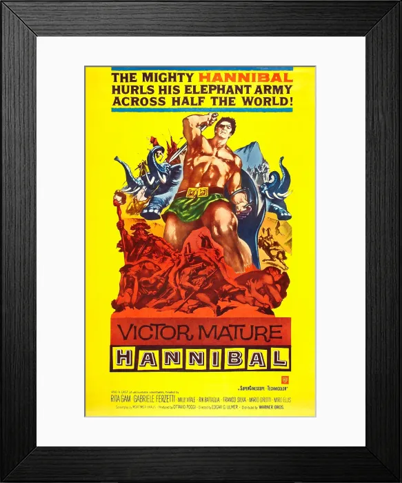 Framed Print : HANNIBAL, (aka Annibale), US poster, Victor Mature, 1959