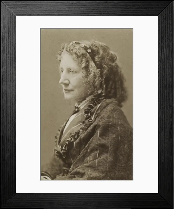 Framed Print : Harriet Beecher Stowe, author and abolitionist, in 1870. After the Civil War she was editor of HEARTH AND HOME, a womans magazine