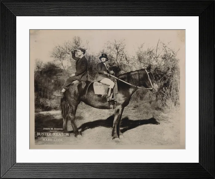 Framed Print : HARD LUCK, lobbycard, from left: Buster Keaton, Virginia Fox, 1921
