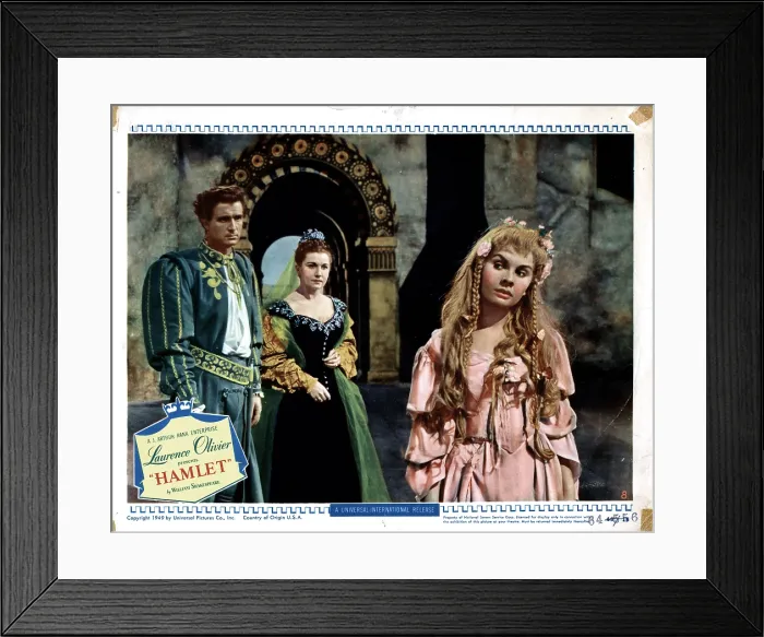 Framed Print : HAMLET, from left, Norman Wooland, Eileen Herlie, Jean Simmons, 1948 Framed Print : HAMLET, from left, Norman Wooland, Eileen Herlie, Jean Simmons, 1948