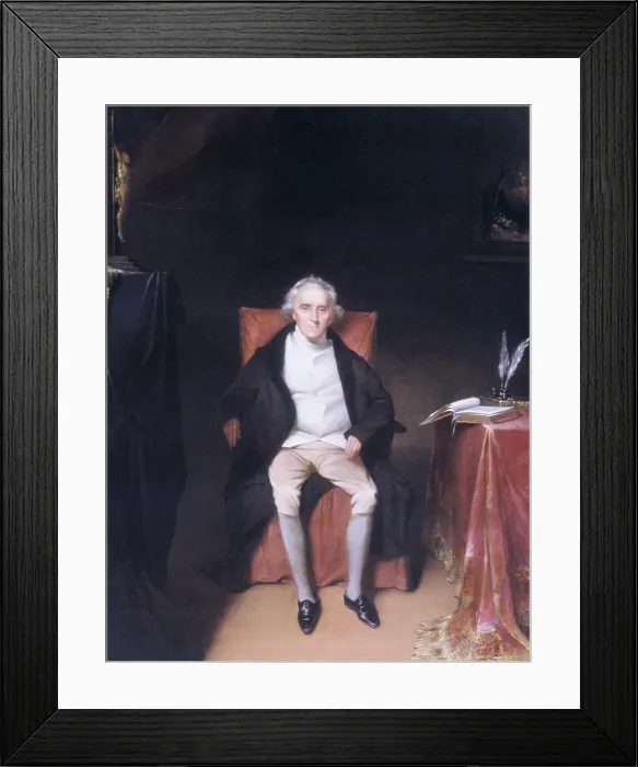 Framed Print : Charles Carroll of Carrollton, by William James Hubard, 1830, American painting, oil on wood