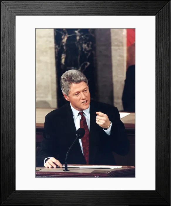 Framed Print : President Bill Clinton addresses a joint session of Congress, Feb. 17, 1993