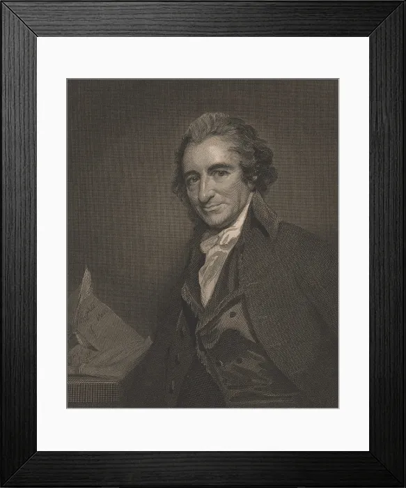 Framed Print : Thomas Paine, English-born American political and philosopher, wrote a 1775 pamphlet Common Sense, an extremely influential argument for American Independence