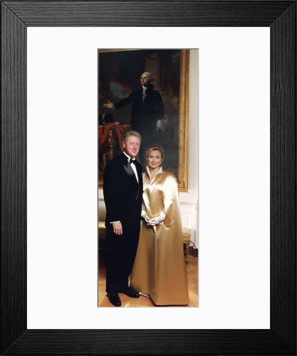 Framed Print : Inauguration of President Bill Clinton, 1997. President Bill Clinton and First Lady Hillary Clinton are dressed for the inaugural balls Framed Print : Inauguration of President Bill Clinton, 1997. President Bill Clinton and First Lady Hillary Clinton are dressed for the inaugural balls