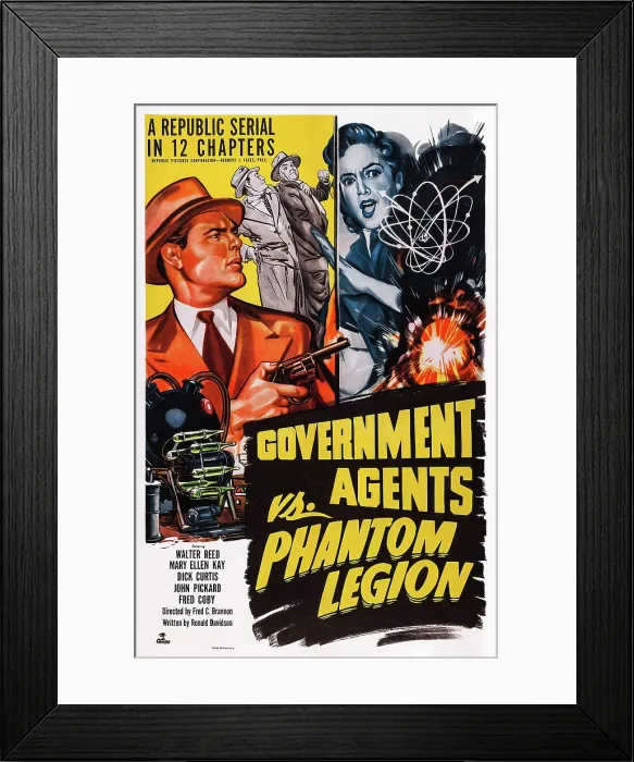 Framed Print : GOVERNMENT AGENTS VS. PHANTOM LEGION, US poster art, 1951