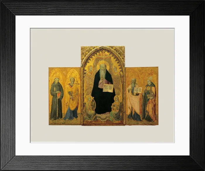 Framed Print : Altar Piece with St Anthony the Abbot and Saints, by Niccol di Tommaso, 1350 - 1399 about, 14th Century, - Italy, Campania, Naples, Capodimonte National Museum and Galleries. All Framed Print : Altar Piece with St Anthony the Abbot and Saints, by Niccol di Tommaso, 1350 - 1399 about, 14th Century, - Italy, Campania, Naples, Capodimonte National Museum and Galleries. All