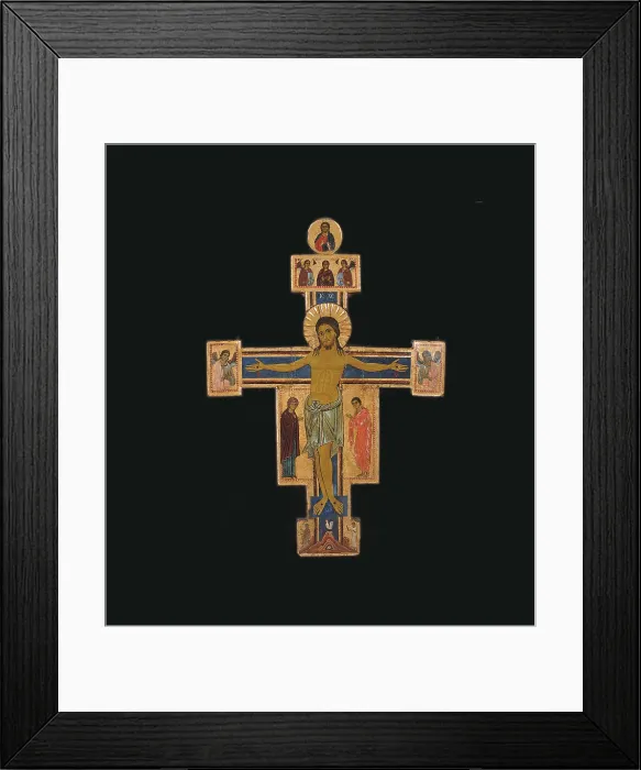 Framed Print : Crucifix, by Bigallo Master, 13th Century, wood, - Italy, Lazio, Rome, National Gallery of Ancient Art. Full view