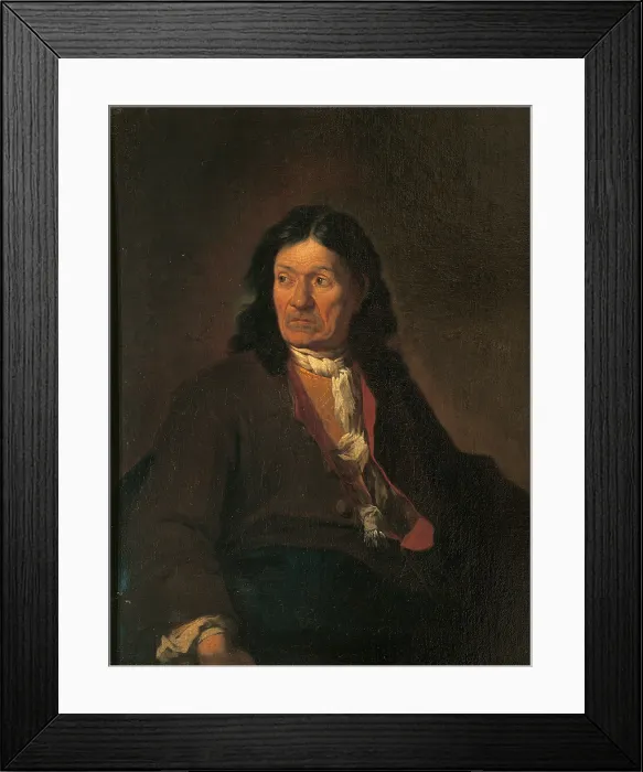 Framed Print : Portrait of Gervasio Ligari, the artists father, by Ligari Giovan Pietro, 1710, 18th Century, oil on canvas, cm 98 x 70 - Italy, Lombardy, Milan, Brera Art Gallery. Full view