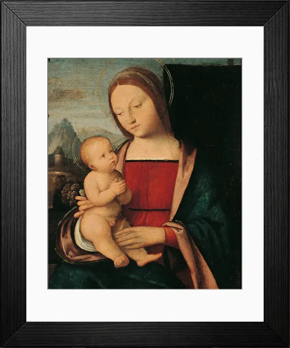 Framed Print : Madonna with Child, by Niccol Pisano Niccol Bartolomeo dellAbrugia o Brusis, 1480 - 1520 about, 15th Century - 16th Century, - Italy, Lombardy, Milan, Brera art gallery. All