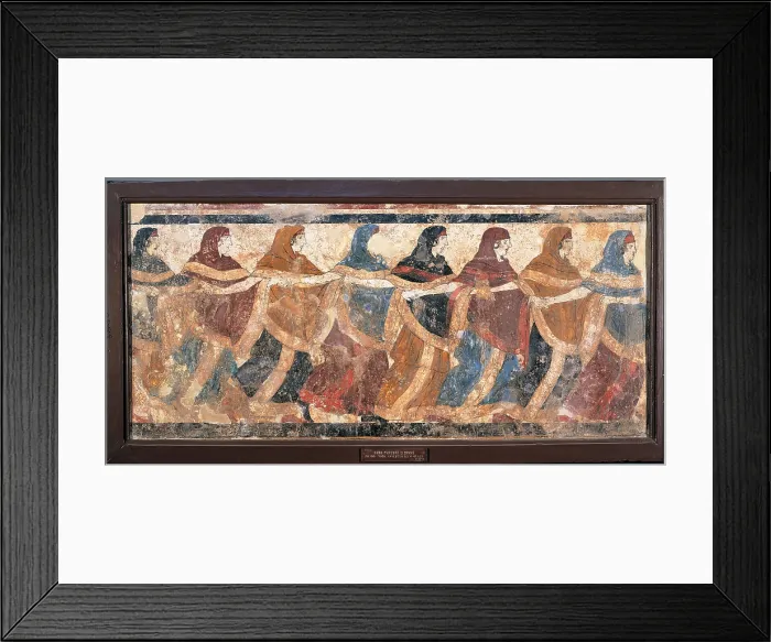 Framed Print : Unknown artist, Tomb 11, tomb in a semicircle, Ruvo, 4th Century, mural, Italy, Campania, Naples