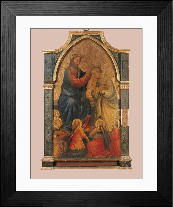 Framed Print : Coronation of the Virgin, by Mariotto di Nardo, 14th Century, tempera on wood, - Italy, Tuscany, Florence, Palazzo Acciaiuoli. Full view