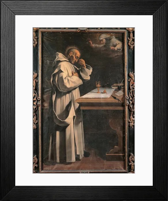 Framed Print : Blessed Stefano Maconi or Blessed Pietro Petroni, by Rutilio Manetti, 17th Century, oil on canvas, cm 192 x 116 - Italy, Tuscany, Florence, Charterhouse, Coro dei Conversi