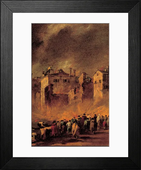 Framed Print : Guardi Francesco, Fire in the San Marcuola Oil Depot, 1789 - 1790, 18th Century, oil on canvas, Italy, Veneto, Venice Framed Print : Guardi Francesco, Fire in the San Marcuola Oil Depot, 1789 - 1790, 18th Century, oil on canvas, Italy, Veneto, Venice