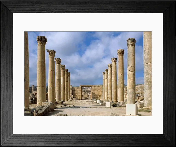 Framed Print : Church of Saint Theodore, 496, 5th Century a.C. stone and marble - Jordan, Jerash. Whole building
