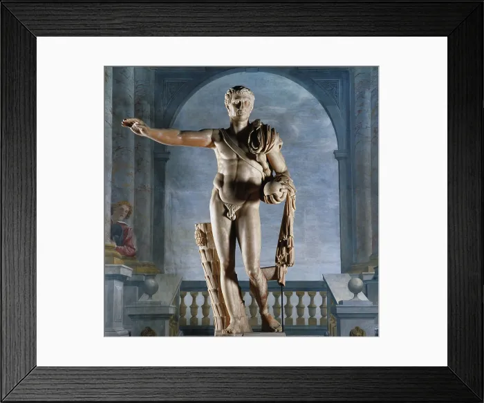 Framed Print : Pompeius Magnus, 98 - 68, 1st Century a.C. pantelic marble, 3 m - Italy, Lazio, Rome, Spada Gallery. Whole art work view