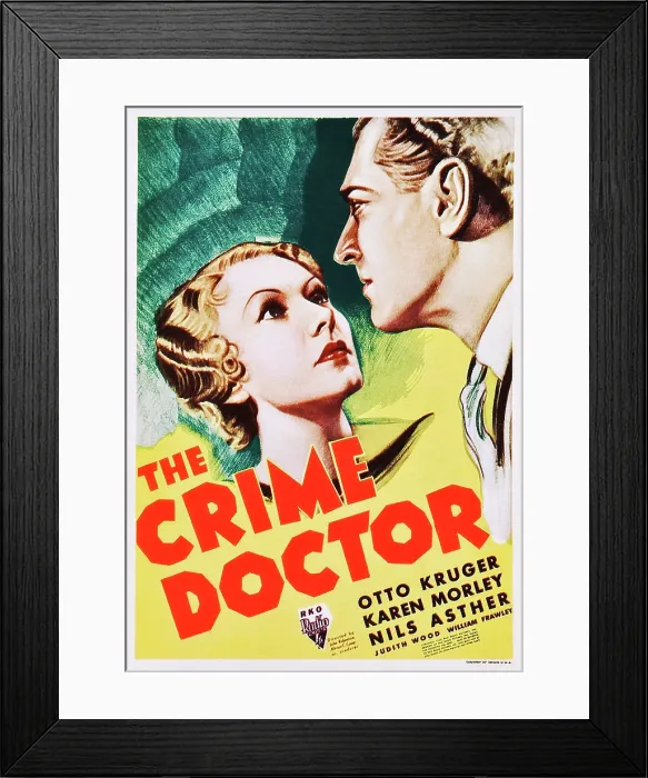 Framed Print : THE CRIME DOCTOR, from left: Karen Morley, Otto Kruger on midget window card, 1934 Framed Print : THE CRIME DOCTOR, from left: Karen Morley, Otto Kruger on midget window card, 1934