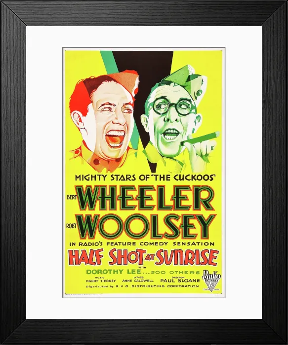 Framed Print : HALF SHOT AT SUNRISE, US poster art, from left: Bert Wheeler, Robert Woolsey, 1930