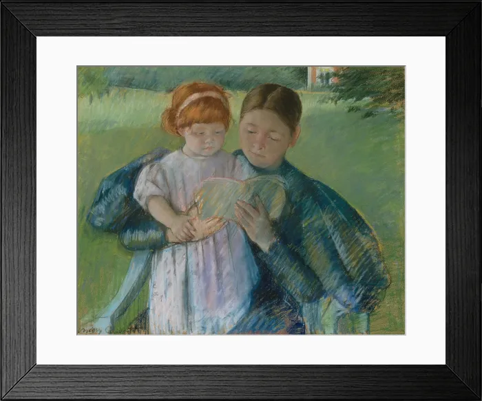 Framed Print : Nurse Reading to a Little Girl, by Mary Cassatt, 1895, Impressionist pastel painting, on paper Framed Print : Nurse Reading to a Little Girl, by Mary Cassatt, 1895, Impressionist pastel painting, on paper