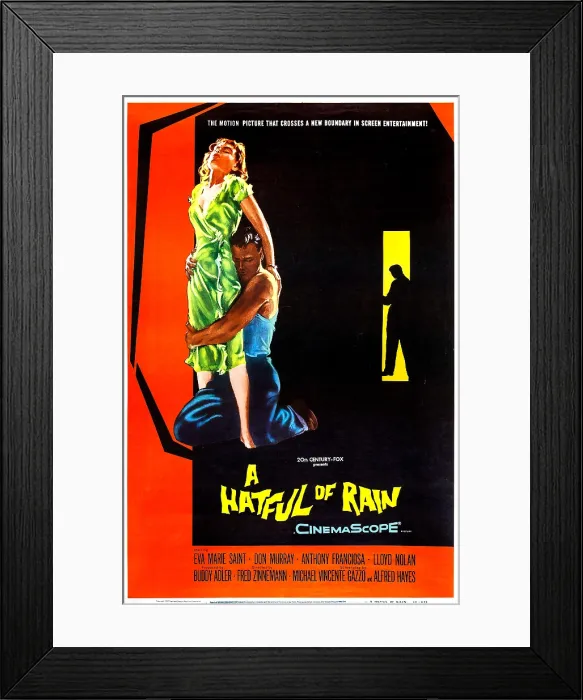Framed Print : A HATFUL OF RAIN, US poster art, 1957. TM and Copyright 20th Century-Fox Film Corp. All Rights Reserved / courtesy Everett Collection