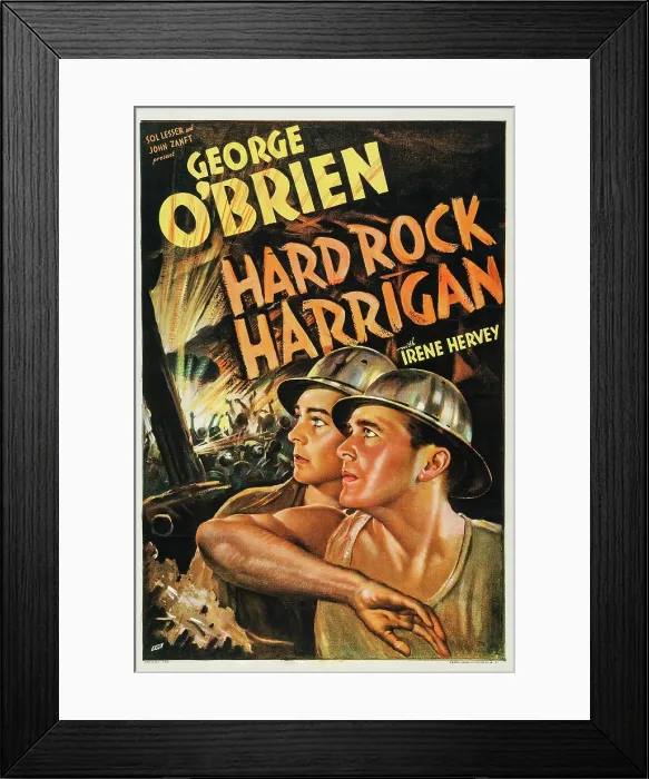 Framed Print : HARD ROCK HARRIGAN, right: George O'Brien on poster art, 1935