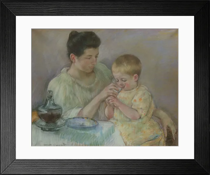 Framed Print : Mother Feeding Child, by Mary Cassatt, 1898, Impressionist pastel painting, on paper. This is an unsentimental depiction of daily life (BSLOC_2017_3_136) Framed Print : Mother Feeding Child, by Mary Cassatt, 1898, Impressionist pastel painting, on paper. This is an unsentimental depiction of daily life (BSLOC_2017_3_136)