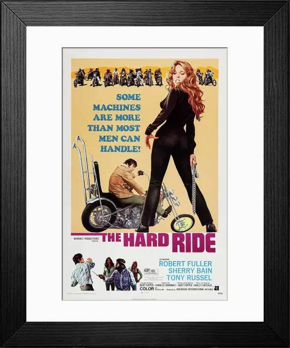 Framed Print : THE HARD RIDE, (from left): Robert Fuller, Sherry Bain, 1971