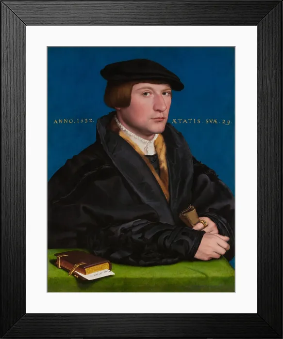 Framed Print : HERMANN VON WEDIGH III, by Hans Holbein the Younger, 1532, German painting, oil on wood. The sitter is a German merchant of the Hanseatic League, who worked in London
