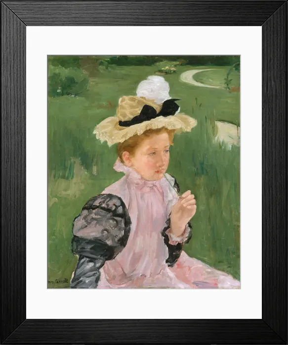 Framed Print : Portrait of a Young Girl, by Mary Cassatt, 1899, French impressionist painting, oil on canvas