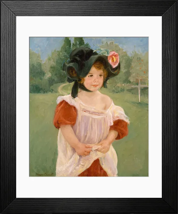 Framed Print : Margot Standing in a Garden, by Mary Cassatt, 1900, French impressionist painting, oil on canvas