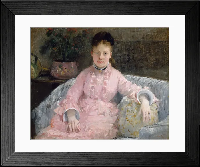 Framed Print : The Pink Dress, by Berthe Morisot, 1870, French impressionist painting, oil on canvas Framed Print : The Pink Dress, by Berthe Morisot, 1870, French impressionist painting, oil on canvas