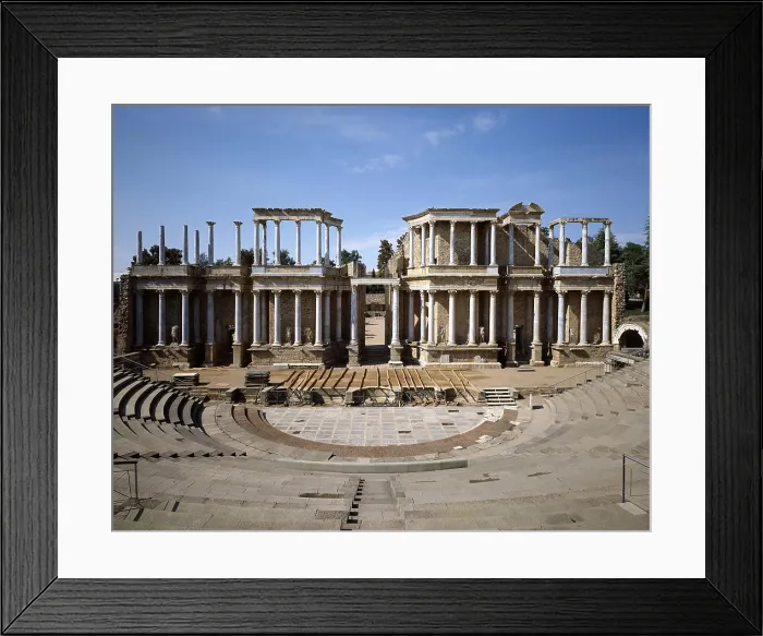 Framed Print : Roman Theatre, 16 - 15, 1st Century b.C. - Spain, Mrida. Whole building