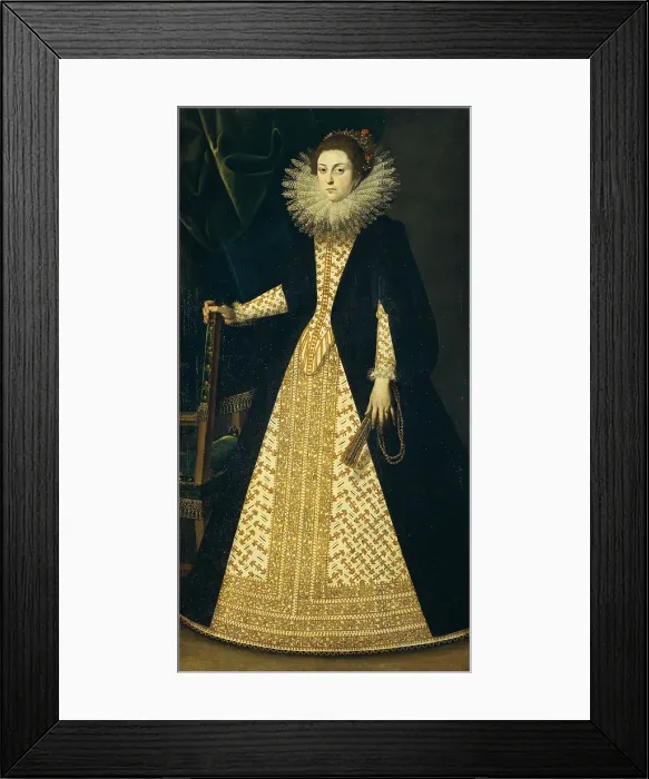 Framed Print : Portait of a Lady in Courtly Clothes, by Unknown Flemish Artist, 17th Century, oil on canvas - Italy, Emilia Romagna, Piacenza, Civic Collections of Palazzo Farnese Framed Print : Portait of a Lady in Courtly Clothes, by Unknown Flemish Artist, 17th Century, oil on canvas - Italy, Emilia Romagna, Piacenza, Civic Collections of Palazzo Farnese