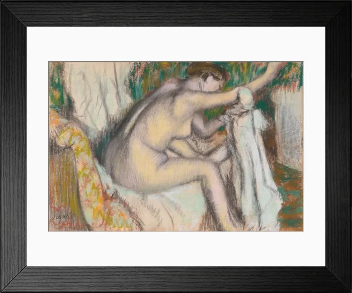 Framed Print : Woman Drying Her Arm, by Edgar Degas, 1888-92, French impressionist pastel and charcoal drawing Framed Print : Woman Drying Her Arm, by Edgar Degas, 1888-92, French impressionist pastel and charcoal drawing
