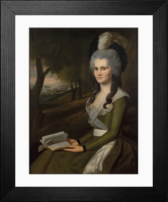 Framed Print : ESTHER BOARDMAN, by Ralph Earl, 1789, American painting, oil on canvas. Her face is animated and looks directly toward the artist