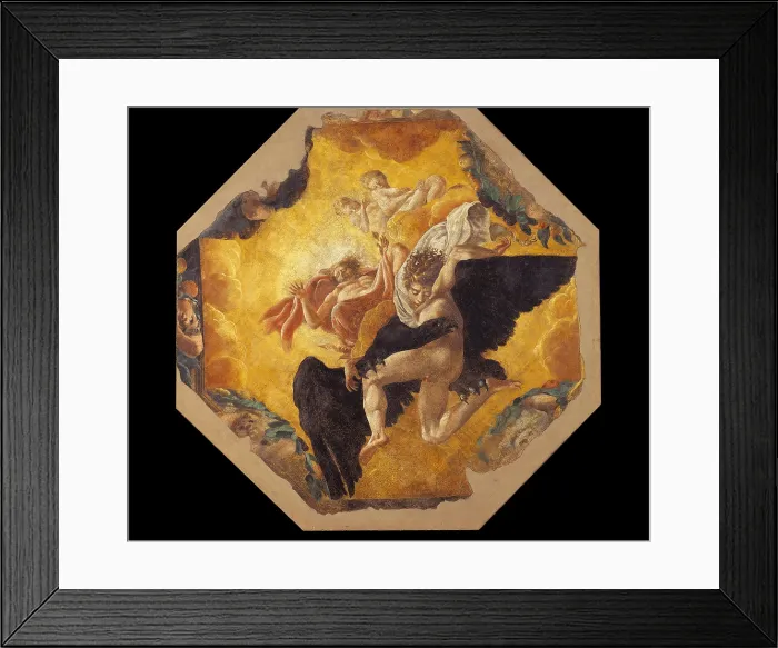 Framed Print : The Abduction of Ganymede, by Lelio Orsi, 1546 - 1557, 16th Century, removed fresco placed on an octagonal support - Italy, Emilia Romagna, Modena, Estense Gallery Framed Print : The Abduction of Ganymede, by Lelio Orsi, 1546 - 1557, 16th Century, removed fresco placed on an octagonal support - Italy, Emilia Romagna, Modena, Estense Gallery