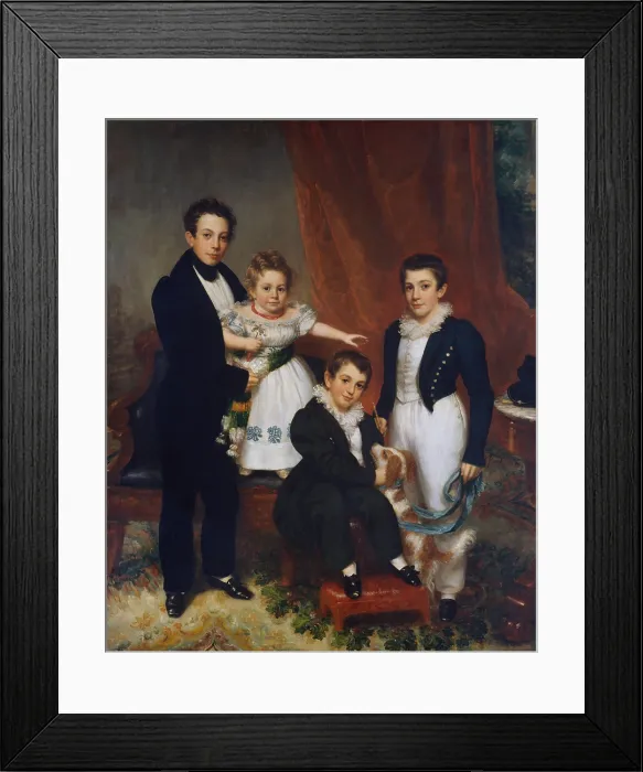 Framed Print : THE KNAPP CHILDREN, by Samuel Lovett Waldo, 1833-34, American painting, oil on canvas