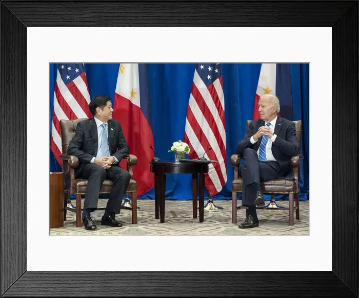 Framed Print : President Joe Biden meets with newly elected President Ferdinand Romualdez Marcos of the Philippines, Sept. 21, 2022, in New York City during the UN General Assembly Framed Print : President Joe Biden meets with newly elected President Ferdinand Romualdez Marcos of the Philippines, Sept. 21, 2022, in New York City during the UN General Assembly