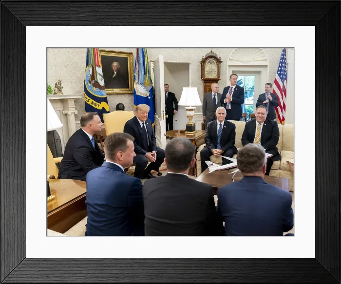 Framed Print : President Donald Trump meets with Polish President Andrzej Duda in the Oval Office, June 24, 2020