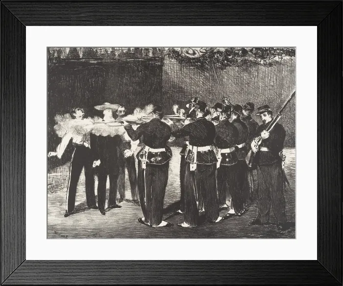 Framed Print : Execution of the Emperor Maximilian, by Edouard Manet, 1868, French Impressionist lithograph print Framed Print : Execution of the Emperor Maximilian, by Edouard Manet, 1868, French Impressionist lithograph print