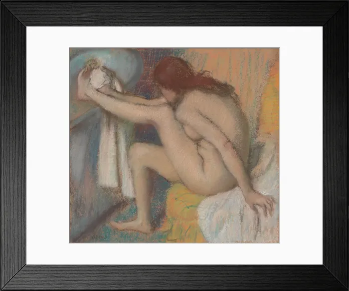 Framed Print : Woman Drying Her Foot, by Edgar Degas, 1885-86, French impressionist drawing, pastel on paper Framed Print : Woman Drying Her Foot, by Edgar Degas, 1885-86, French impressionist drawing, pastel on paper